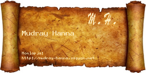 Mudray Hanna névjegykártya